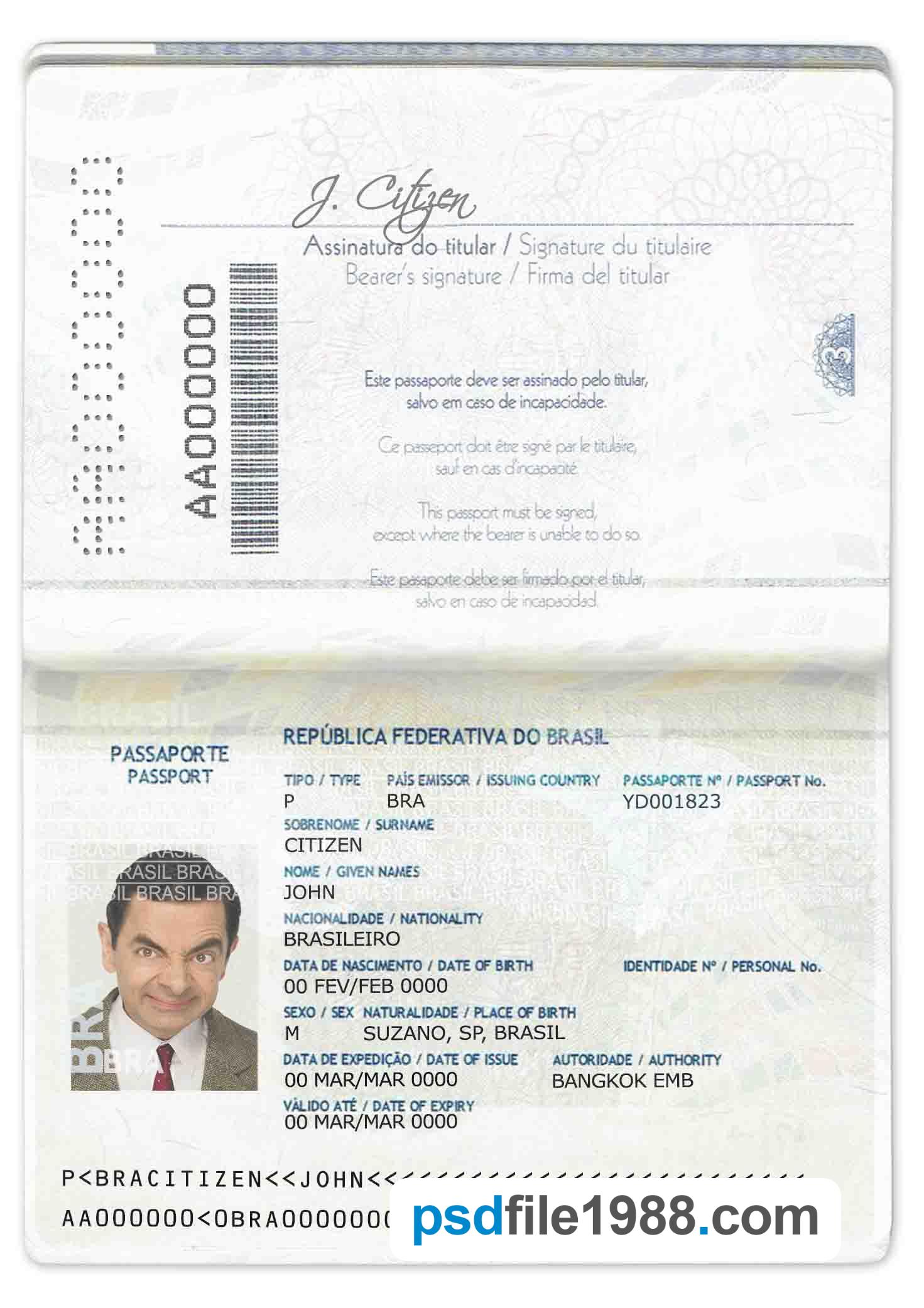 Brazil Passport 2016-2019